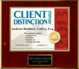 Client Distinction Award  Andrew Mathew Coffey, Esq.